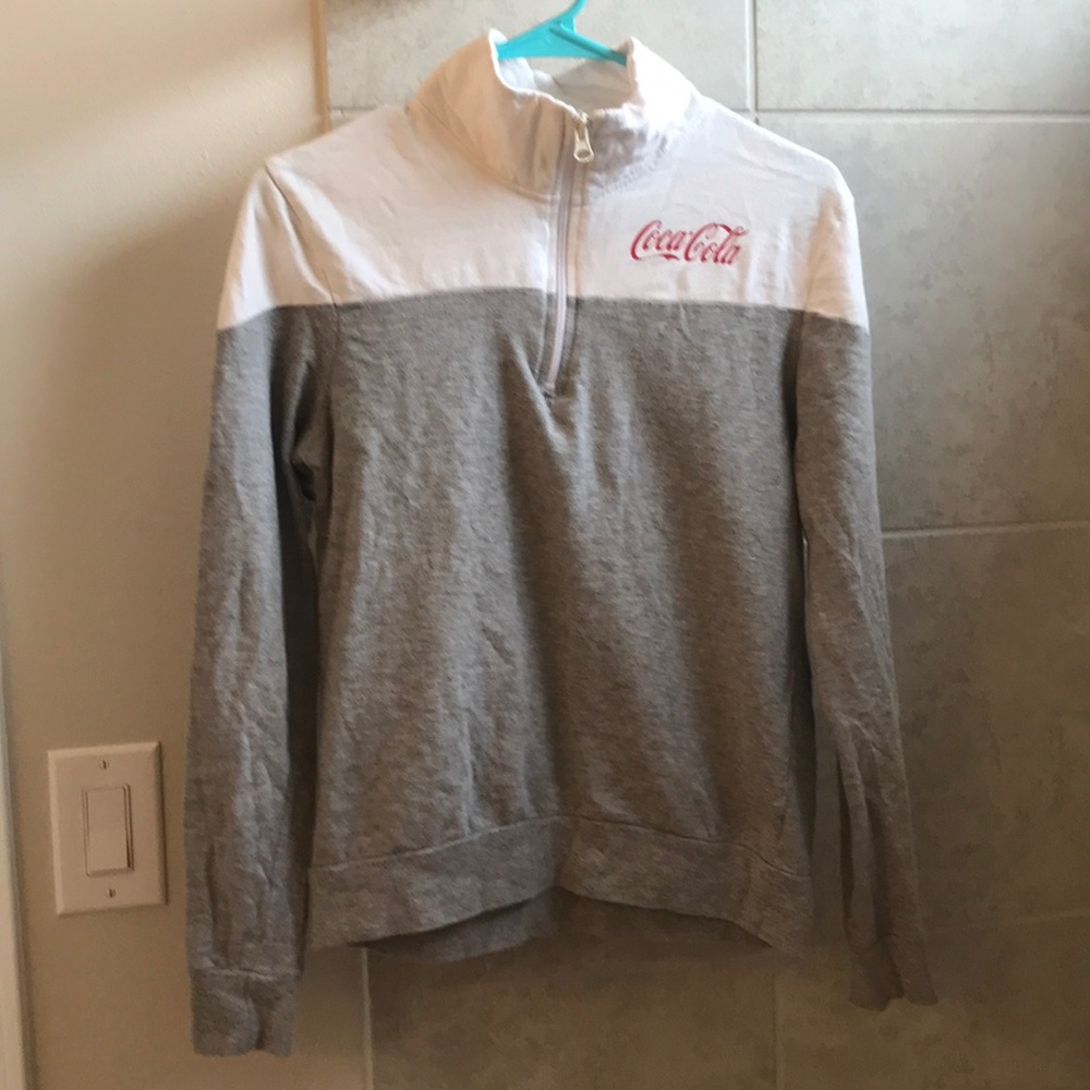 Coca Cola pullover gray and white medium